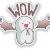  Cute Bat WOW Aufkleber (Vorderseite)