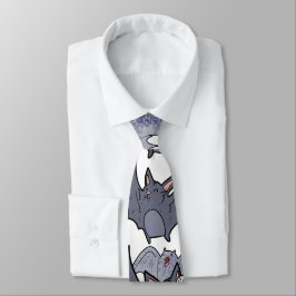 Cute bats Grey and white Cartoon Modern pattern Krawatte