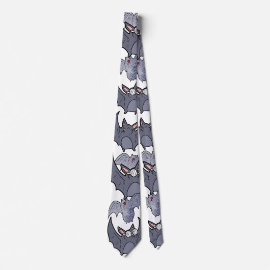 Cute bats Grey and white Cartoon Modern pattern Krawatte (Vorderseite)