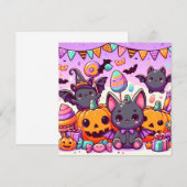 Cute bats halloween party einladung (Vorne/Hinten)