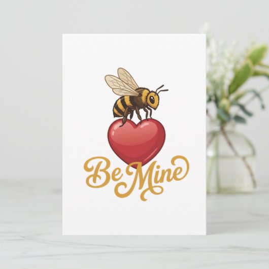 Cute Be Mine Honeycomb  Einladung (Stehend Vorderseite)