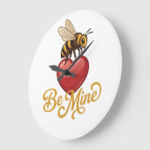Cute Be Mine Honeycomb  Große Wanduhr (Winkel)
