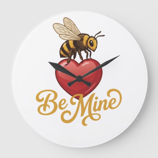 Cute Be Mine Honeycomb  Große Wanduhr (Vorderseite)