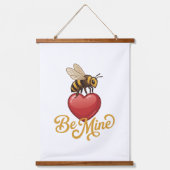 Cute Be Mine Honeycomb Wandteppich Mit Holzrahmen (Vorderseite)