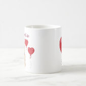 Cute Be My Valentine Teddy Bear with Heart Balloon Kaffeetasse (Mittel)