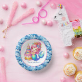 Cute Beach Birthday mermaid customizable Pappteller (Party)