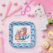 Cute Beach Birthday mermaid customizable Pappteller (Party)