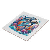 Cute beach dolphin lovers ceramic tile fliese (Seite)