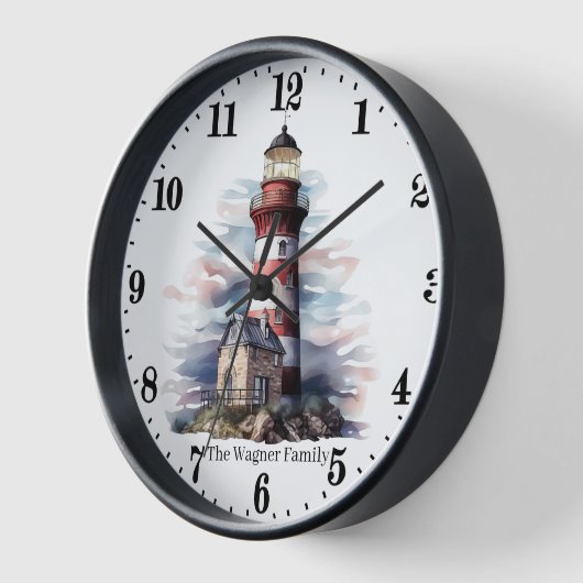 Cute Beach lighthouse lovers add name Uhr (Winkel)