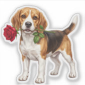 ‏Cute Beagle Dog Aufkleber (Vorderseite)