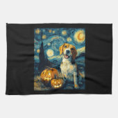 Cute beagle Dog Halloween Jack O Lantern Pumpkin F Geschirrtuch (Horizontal)