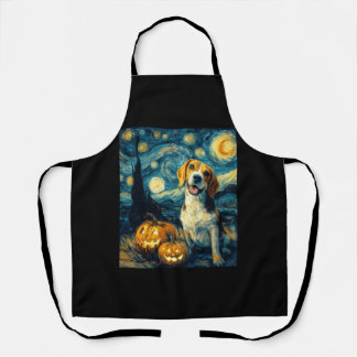 Cute beagle Dog Halloween Jack O Lantern Pumpkin F Schürze