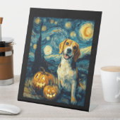 Cute beagle Dog Halloween Jack O Lantern Pumpkin F Sockelschild (In Situ)