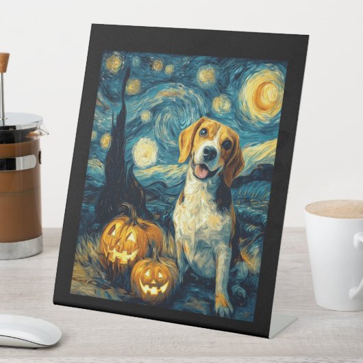 Cute beagle Dog Halloween Jack O Lantern Pumpkin F Sockelschild (In Situ)