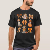 Cute Beagle Dog Lovers Coquette Bows Pumpkin Autum T-Shirt (Vorderseite)