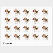 ‏Cute Beagle Dog Quadratischer Aufkleber (Blatt)
