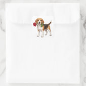 ‏Cute Beagle Dog Quadratischer Aufkleber (Tasche)