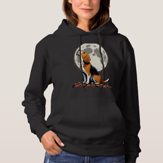 Cute Beagle Howling at the Moon  Beagle Mom Hoodie (Vorderseite)