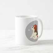 Cute beagle mug かわいいビーグルのイラストのマグカップ コーヒーマグカップ kaffeetasse (VorderseiteRechts)