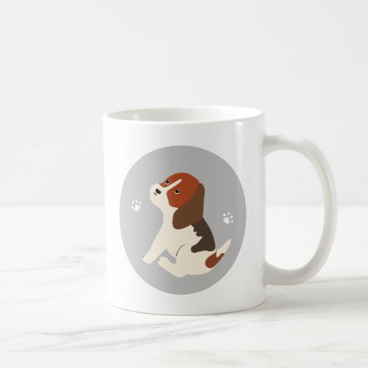 Cute beagle mug かわいいビーグルのイラストのマグカップ コーヒーマグカップ kaffeetasse (Rechts)