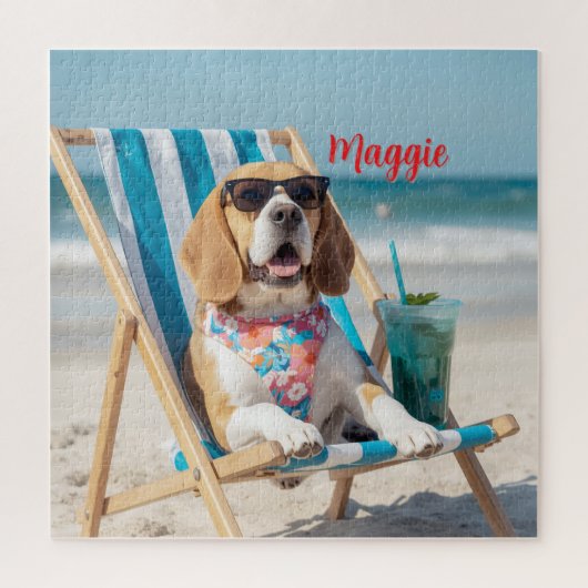 Cute Beagle Personalized Puzzle (Vertikal)