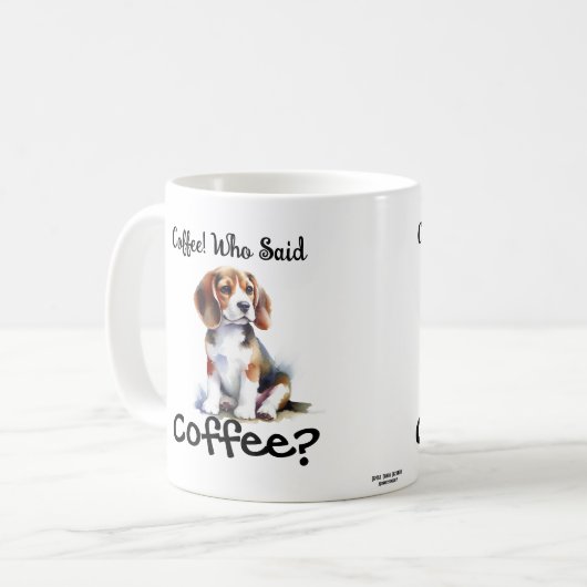 Cute '' Beagle Pup  Brown personaize Kaffeetasse (Vorderseite Links)