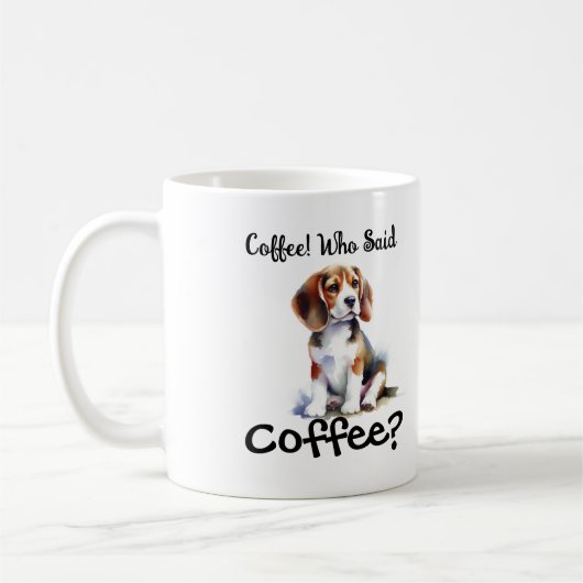 Cute '' Beagle Pup  Brown personaize Kaffeetasse (Links)