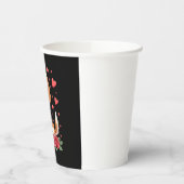 Cute Beagle with Red Roses Hearts Floral Valentine Pappbecher (Links)