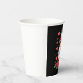 Cute Beagle with Red Roses Hearts Floral Valentine Pappbecher (Rechts)