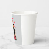 Cute Beagle with Red Roses Hearts Floral Valentine Pappbecher (Links)