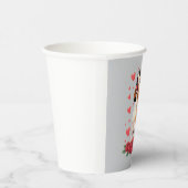 Cute Beagle with Red Roses Hearts Floral Valentine Pappbecher (Rechts)