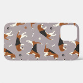 Cute Beagles Paws and Bones Gray Case-Mate iPhone Hülle (Rückseite (Horizontal))