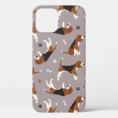 Cute Beagles Paws and Bones Gray Case-Mate iPhone Hülle (Rückseite)