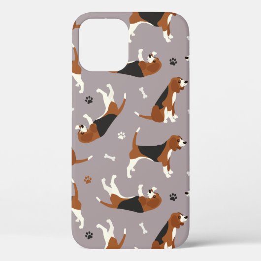 Cute Beagles Paws and Bones Gray Case-Mate iPhone Hülle (Rückseite)