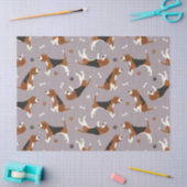 Cute Beagles Paws and Bones Gray Seidenpapier (Basteln)