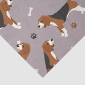 Cute Beagles Paws and Bones Gray Seidenpapier (Detail)