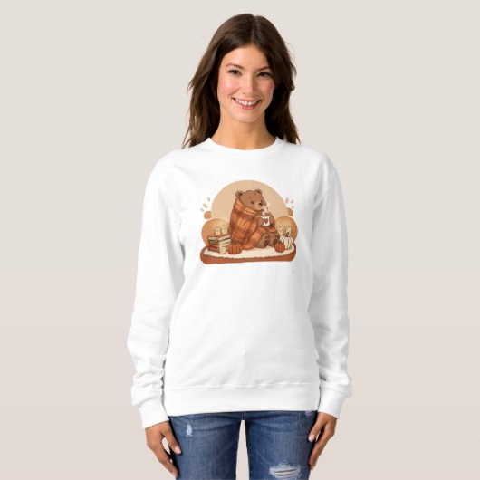 Cute Bear and Warm Autumn Vibes Art  Sweatshirt (Vorne ganz)