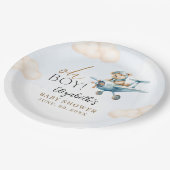 Cute Bear Baby Shower Boy party Pappteller (Schrägansicht)