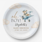 Cute Bear Baby Shower Boy party Pappteller (Vorderseite)