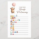 Cute Bear Baby Shower Disney Emoji Game Card Flyer (Vorne)