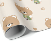 Cute Bear Barista Geschenkpapier (Rolleneckpunkt)
