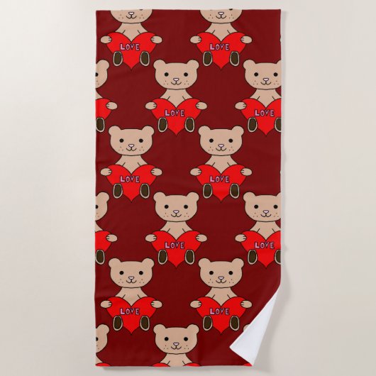 Cute Bear Beach Towel Strandtuch (Vorderseite)