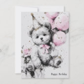 Cute Bear Birthday Card (Vorderseite)