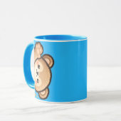 Cute Bear Blue Mug | Kawaii Coffee Cup Tasse (Vorderseite Links)