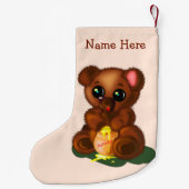 Cute Bear Christmas Stockings Personalized Name Kleiner Weihnachtsstrumpf (Rückseite)