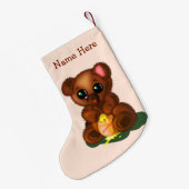 Cute Bear Christmas Stockings Personalized Name Kleiner Weihnachtsstrumpf (Rückseite (Hängend))