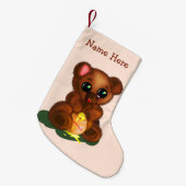 Cute Bear Christmas Stockings Personalized Name Kleiner Weihnachtsstrumpf (Vorderansicht (hängend))