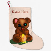 Cute Bear Christmas Stockings Personalized Name Kleiner Weihnachtsstrumpf (Vorderseite)