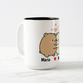Cute Bear Couple Personalized Valentine Coffee Mug Zweifarbige Tasse (Vorderseite Links)