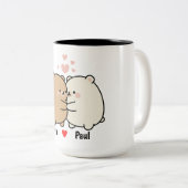 Cute Bear Couple Personalized Valentine Coffee Mug Zweifarbige Tasse (VorderseiteRechts)